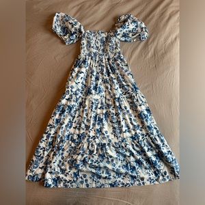 Abercrombie Smocked Bodice Poplin Midi Dress (Size M)